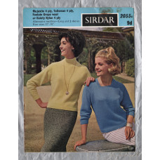 Sirdar - Alternative Neckline-Long and 3/4 Sleeves - 32-38" - Design No.2055b - Lady`s Sweater - Knitting Pattern