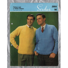 Sirdar - Pullman Wool or Golden Pullman - 38-44" - Design No.2004 - Man`s Sweater with Alternative Neckline - Knitting Pattern