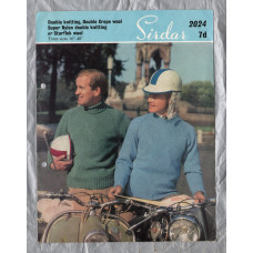 Sirdar - Double Knitting,Double Crepe Wool,Super Nylon Double Knitting,Starflek Wool - Chest 36/40" - Design No.2024 - Men`s Sweater with Polo & Round Neck - Knitting Pattern
