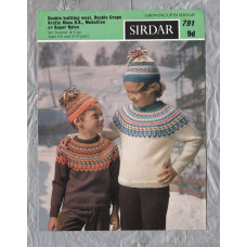 Sirdar - Growing Up In Sirdar - Age 6/8 and 8/10 Years - Design No.791 - Ski Sweater and Cap - Knitting Pattern