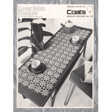 Coats - Mercer-Crochet Cotton No.20 - Design No.1241 - `Long John Runner` - Crochet Pattern