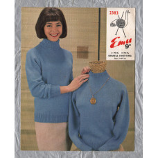 Emu - Double Knitting - 4 Ply - 3 Ply - Bust 30/40" - Design No.2383 - Sweaters - Knitting Pattern