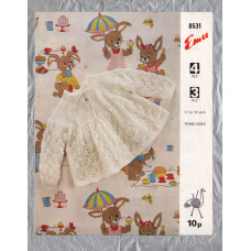 Emu - 3 Ply - 4 Ply - 17 to 19" - Design No.8531 - Matinee Coat - Knitting Pattern
