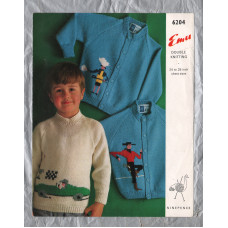 Emu - Double Knitting - Chest Sizes 24 to 28" - Design No.6204 - Jumper and Cardigans - Knitting Pattern	