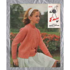 Emu - Double Knitting - 4 Ply - Chest Sizes 26 to 36" - Design No.6114 - Classic Twin Set - Knitting Pattern