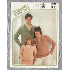 Wendy - Double Knit - Chest/Bust Sizes: 24-44" (61-112cm) - Design No.2275 - Family V Neck Sweaters - Knitting Pattern