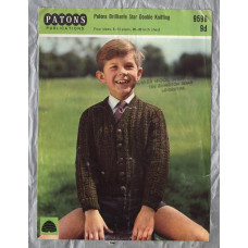 Patons - Double Knit - 6-13 Years - Chest Sizes: 26-32" (66-81cm) - Design No.9596 - Button Cardigan - Knitting Pattern