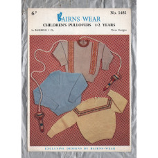 Bairns-Wear - Bambino 3 Ply - 1-2 Years - Chest 21" (53cm) - Design No.1481 - Children`s Pullovers - Knitting Pattern
