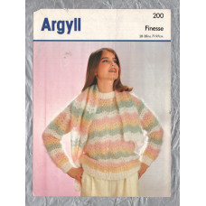 Argyll - Finesse - Bust/Chest Sizes 28-38" (71-97cm) - Design No.200 - Ladies Sweater and Scarf - Knitting Pattern