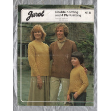 Jarol - Double Knitting - 4 Ply - Sizes 26-44" (66-112cm) - Design No.418 - Sweaters - Knitting Pattern