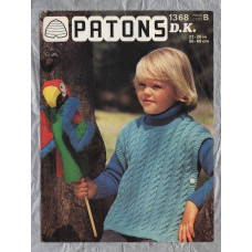 Patons - Double Knitting - Chest Sizes 22-26" (56-66cm) - Design No.1368 - Side Button Tabard - Knitting Pattern