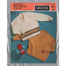 Sirdar - For Boy or Girl Ages 2 and 4 Years - 22-24" (56-61cm) - Design No.285 - Raglan Sweaters - Knitting Pattern
