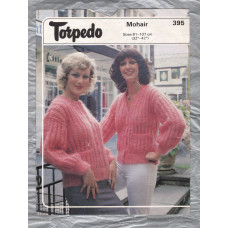 Torpedo - Chest 32 to 42" (81 to 107cm) - Design No.395 - V Neck and High Neck Cardigan - Knitting Pattern