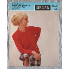 Sirdar - Two Pockets - 34-44" (86-112cm) - Design No.2316 - Raglan Cardigan - Knitting Pattern