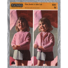 Patons - Pretty and Pink - One Size - 2 Years - 22" (56cm) Chest - Design No.9297 - Jumper and Cardigan - Knitting Pattern