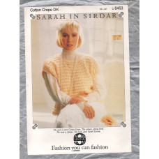 Sirdar - Cotton Crepe Double Knit - 32-44" - Design No.C 8453 - Sweater - Knitting Pattern