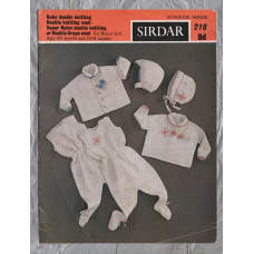 Sirdar - Sunshine Series - Age 6/9 Months and 12/18 Months - Design No.218 - Baby`s Pram Set for Boy and Girl - Knitting Pattern
