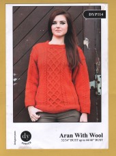 Designyarns - Aran with Wool - 32-46" (81-117cm) - Design No.DYP114 - Sweater - Knitting Pattern