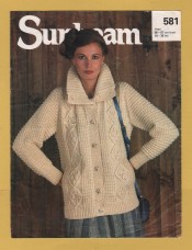 Sunbeam - Aran - 34-38" (86-97cm) - Design No.581 - Jacket - Knitting Pattern