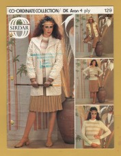 Sirdar - DK Aran 4 Ply - 32-40" (81-102cm) - Design No.129 - Sweater-V and Roundneck - Knitting Pattern