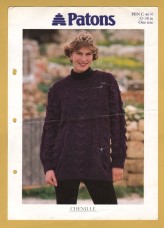 Paton - Chenille - 32-38" (81-97cm) - Design No.C4838 - Sweater (One Size) - Knitting Pattern