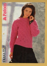 Patons - Brushed Chunky - 30-38" (76-97cm) - Design No.C3415 - Laby Cable Sweater - Knitting Pattern