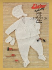Lister - Babysoft DK - 18" (46cm) - Design No.5233 - Coat,Leginettes,Mittens & Helmet - Knitting Pattern