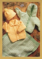 Teddy Knitting Yarns - Chunky - 18-28" (46-71cm) - Design No.E1046 - Jacket,Cap & Blanket - Knitting Pattern