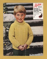 Robin - Chunky - 24-30" (61-76cm) - Design No.1023 - Boys/Girls Pullover - Knitting Pattern