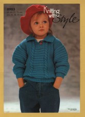 Knitting with Style - 24-30" (61-76cm) - Design No.0903 - Child`s Sweater with Collar - Knitting Pattern