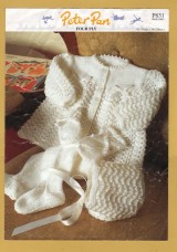 Peter Pan - 4 Ply - 16-20" (41-51cm) - Design No.P831 - Pram Set - Knitting Pattern