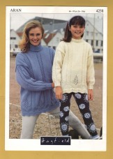 Hayfield - Aran - 26-38" (66-97cm) - Design No.4283 - Girl`s and Lady`s Sweater - Knitting Pattern