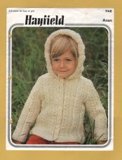 Hayfield - Aran - 22-28" (56-71cm) - Design No.1148 - Boy`s/Girl`s Jacket with Hood - Knitting Pattern