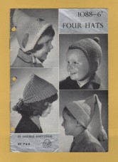 P&B - Double Knitting - Design No.1088 - 4 Hats - Knitting Pattern