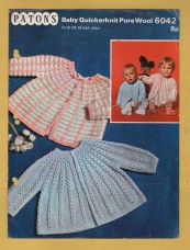 Patons - Baby Quickerknit - 18-19" (46-48cm) - Design No.6042 - Matinee Jackets - Knitting Pattern