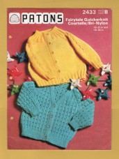 Patons - Fairytale QK - 18-23" (46-58cm) - Design No.2433 - Baby Cardigan & Baby Lacy Cardigan - Knitting Pattern