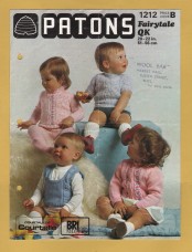 Patons - Fairytale QK - 20-22" (51-56cm) - Design No.1212 - Short,Long Sleeved Sweater, Cardigan & Tank Top - Knitting Pattern