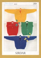 Sirdar - Aran - 22-32" (56-81cm) - Design No.3856 - Waistcoat & Cardigan - Knitting Pattern