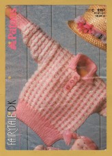 Patons - Fairytale DK - 16 to 24" (41-61cm) - Design No.C-8357 - Two Colour Sweater - Knitting Pattern