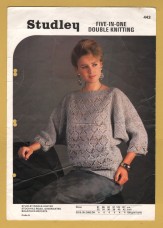 Studley - Five-in-one - DK - 32-42" (81-107cm) - Design No.443 - Ladies Lace Panel Sweater - Knitting Pattern