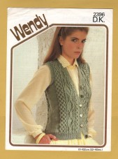 Wendy - DK - 32-40" (81-102cm) - Design No.2396 - Lady`s Waistcoat - Knitting Pattern