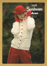 Sunbeam - Aran - 34-40" (86-102cm) - Design No.1025 - Longline Jacket - Knitting Pattern