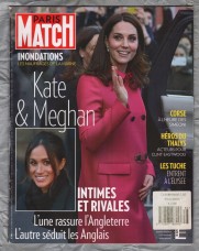 Paris Match (French Language) - 1st/7th February 2018 - Number 3586 - Export Copy - `Kate & Meghan, Intimate et Rivales..` - Published by Legardere Media News