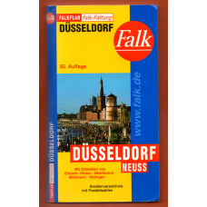 `DUSSELDORF` - 1:25000 - Fold Out Map - 55th Edition With Street Directory and Postcodes - 2004 - Published by Falk