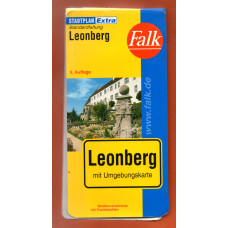 `LEONBERG` - 1:17500 - Fold Out Map - 3rd Edition With Street Directory and Postcodes - 2007 - Published by Falk