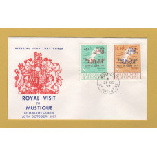 The Grenadines of St Vincent - FDC - 31st October 1977 - `Royal Visit Mustique` Issue - Unaddressed First Day Cover 