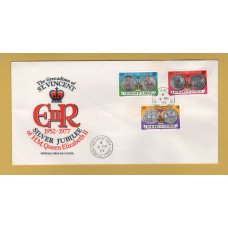 The Grenadines of St Vincent - FDC - 3rd March 1977 - `EIIR 1952-1977 Silver Jubilee of H.M. Queen Elizabeth II` - Unaddressed First Day Cover and G.P.O. Presentation Pack