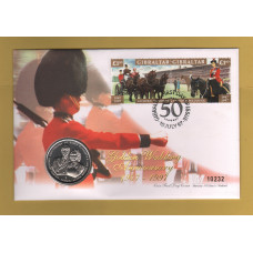 Westminster/Mercury - 10th July 1997 - `H.M Queen Elizabeth ll Golden Wedding Anniversary` - Gibraltar Coin/Stamp FDC