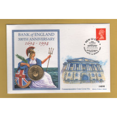 Westminster/Mercury - 1st March 1994 - `Bank of England - 300th Anniversary - 1694-1994` - U.K Coin/Stamp Cover