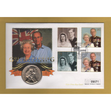 Westminster/Mercury - 13th November 1997 - `H.M Queen Elizabeth ll Golden Wedding Anniversary` - United Kingdom Coin/Stamp FDC